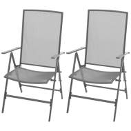 vidaXL Stohovateľné záhradné stoličky 2 ks, oceľ, sivé - cena, porovnanie
