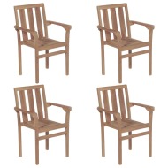 vidaXL Stohovateľné záhradné stoličky 4 ks tíkový masív - cena, porovnanie