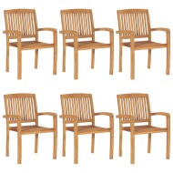 vidaXL Stohovateľné záhradné stoličky 6 ks tíkový masív - cena, porovnanie