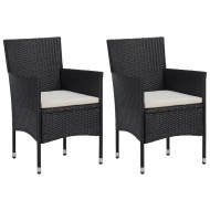 vidaXL Záhradné jedálenské stoličky 2 ks čierne polyratanové - cena, porovnanie