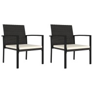 vidaXL Záhradné jedálenské stoličky 2 ks polyratanové čierne - cena, porovnanie