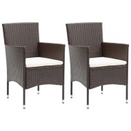 vidaXL Záhradné jedálenské stoličky 2 ks polyratanové hnedé - cena, porovnanie