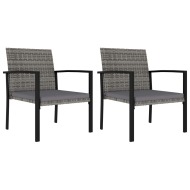 vidaXL Záhradné jedálenské stoličky 2 ks polyratanové sivé - cena, porovnanie