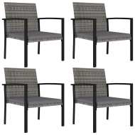 vidaXL Záhradné jedálenské stoličky 4 ks polyratanové sivé - cena, porovnanie