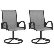 vidaXL Záhradné otočné stoličky 2 ks textilén a oceľ sivé - cena, porovnanie