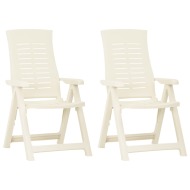 vidaXL Záhradné sklápacie stoličky 2 ks plastové biele - cena, porovnanie