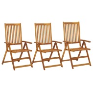 vidaXL Záhradné sklápacie stoličky 3ks masívne akáciové drevo - cena, porovnanie