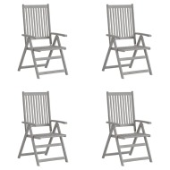 vidaXL Záhradné sklápacie stoličky 4 ks sivé masívne akáciové drevo - cena, porovnanie
