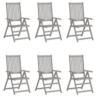 vidaXL Záhradné sklápacie stoličky 6 ks sivé akáciový masív - cena, porovnanie