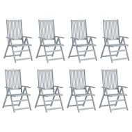 vidaXL Záhradné sklápacie stoličky 8 ks sivé masívne akáciové drevo - cena, porovnanie