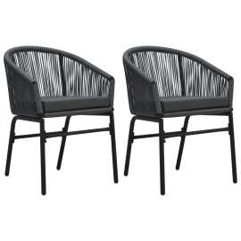 vidaXL Záhradné stoličky 2 ks antracitové PVC ratanové