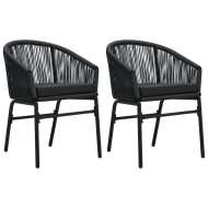 vidaXL Záhradné stoličky 2 ks čierne PVC ratanové - cena, porovnanie