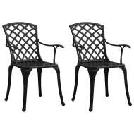 vidaXL Záhradné stoličky 2 ks odlievaný hliník čierne - cena, porovnanie