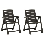 vidaXL Záhradné stoličky 2 ks plastové antracitové - cena, porovnanie