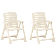 vidaXL Záhradné stoličky 2 ks plastové biele - cena, porovnanie