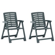 vidaXL Záhradné stoličky 2 ks plastové zelené - cena, porovnanie