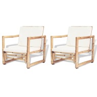 vidaXL Záhradné stoličky 2 ks, podložky a vankúše, bambus - cena, porovnanie