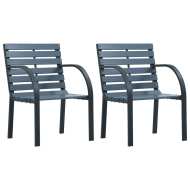 vidaXL Záhradné stoličky 2 ks, sivé, drevo - cena, porovnanie