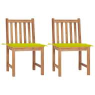 vidaXL Záhradné stoličky 2 ks s podložkami tíkový masív - cena, porovnanie