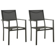vidaXL Záhradné stoličky 2 ks textilén a oceľ čierna a antracitová - cena, porovnanie
