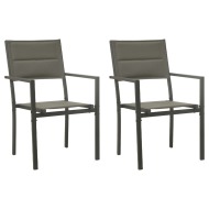vidaXL Záhradné stoličky 2 ks textilén a oceľ sivá a antracitová - cena, porovnanie