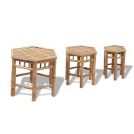vidaXL Záhradné stoličky 3 ks, bambus - cena, porovnanie