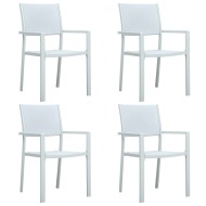 vidaXL Záhradné stoličky 4 ks biele plastové ratanový vzhľad - cena, porovnanie