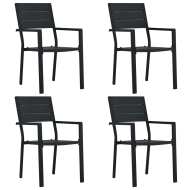 vidaXL Záhradné stoličky 4 ks čierne HDPE drevený vzhľad - cena, porovnanie