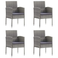 vidaXL Záhradné stoličky 4 ks polyratan antracitové - cena, porovnanie