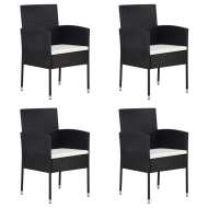 vidaXL Záhradné stoličky 4 ks polyratan čierne - cena, porovnanie