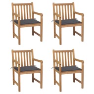 vidaXL Záhradné stoličky 4 ks s antracitovými podložkami teakový masív - cena, porovnanie