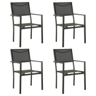 vidaXL Záhradné stoličky 4 ks textilén a oceľ čierna a antracitová - cena, porovnanie