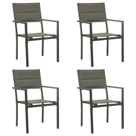 vidaXL Záhradné stoličky 4 ks textilén a oceľ sivá a antracitová