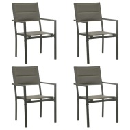 vidaXL Záhradné stoličky 4 ks textilén a oceľ sivá a antracitová - cena, porovnanie