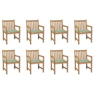 vidaXL Záhradné stoličky 8 ks s listovými podložkami tíkový masív - cena, porovnanie