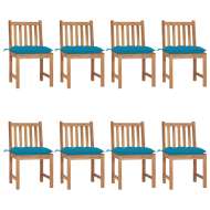 vidaXL Záhradné stoličky 8 ks s podložkami tíkový masív - cena, porovnanie