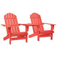 vidaXL Záhradné stoličky Adirondack+stolík, jedľový masív, červené - cena, porovnanie