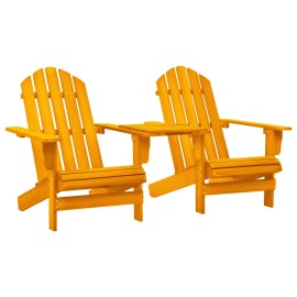 vidaXL Záhradné stoličky Adirondack+stolík, jedľový masív, oranžové
