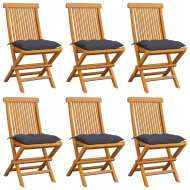 vidaXL Záhradné stoličky s antracitovými podložkami 6 ks tíkový masív - cena, porovnanie