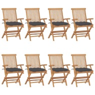 vidaXL Záhradné stoličky s antracitovými podložkami 8 ks tíkový masív - cena, porovnanie