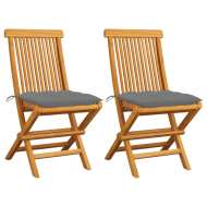 vidaXL Záhradné stoličky so sivými podložkami 2 ks tíkový masív - cena, porovnanie