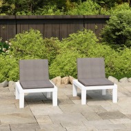 vidaXL Záhradné stoličky s podložkami 2 ks plast biele - cena, porovnanie