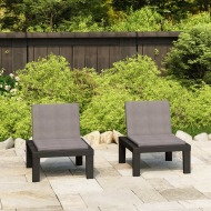 vidaXL Záhradné stoličky s podložkami 2 ks plast sivé - cena, porovnanie