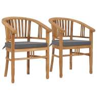 vidaXL Záhradné stoličky s podložkami 2 ks teakový masív - cena, porovnanie