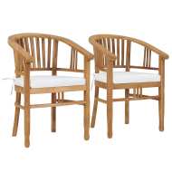 vidaXL Záhradné stoličky s podložkami 2 ks tíkový masív - cena, porovnanie