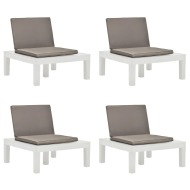 vidaXL Záhradné stoličky s podložkami 4 ks plast biele - cena, porovnanie