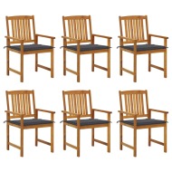 vidaXL Záhradné stoličky s podložkami 6 ks masívne akáciové drevo - cena, porovnanie