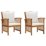 vidaXL Záhradné stoličky s vankúšmi 2 ks akáciový masív - cena, porovnanie