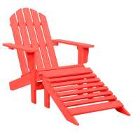 vidaXL Záhradná stolička Adirondack s otomanom jedľový masív červená - cena, porovnanie