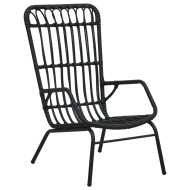 vidaXL Záhradná stolička, polyratan, čierna - cena, porovnanie